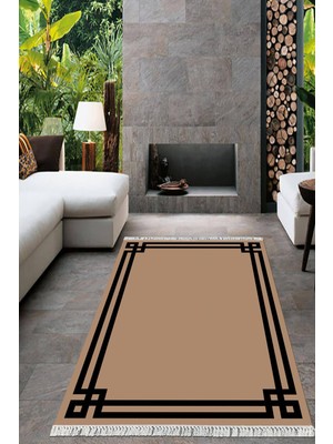 Viyana Home Dijital Baskılı Kaymaz Taban Yıkanabilir Çerçeveli Salon Halısı Mutfak Halısı Yolluk VH-HT-438