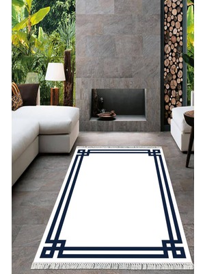 Viyana Home Dijital Baskılı Kaymaz Taban Yıkanabilir Çerçeveli Salon Halısı Mutfak Halısı Yolluk VH-HT-436