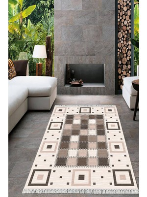 Viyana Home Dijital Baskılı Kaymaz Taban Yıkanabilir Modern Salon Halısı Mutfak Halısı Yolluk VH-HT-569