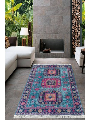 Viyana Home Dijital Baskılı Kaymaz Taban Yıkanabilir Modern Salon Halısı Mutfak Halısı Yolluk VH-HT-759