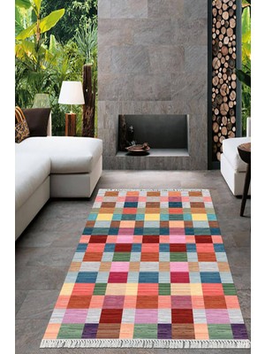 Viyana Home Dijital Baskılı Kaymaz Taban Yıkanabilir Modern Salon Halısı Mutfak Halısı Yolluk VH-HT-775