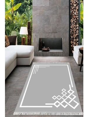 Viyana Home Dijital Baskılı Kaymaz Taban Yıkanabilir Çerçeveli Salon Halısı Mutfak Halısı Yolluk VH-HT-856