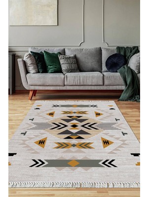 Viyana Home Dijital Baskılı Kaymaz Taban Yıkanabilir Salon Halısı Mutfak Halısı Yolluk VH-SD-1103