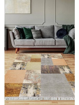 Viyana Home Dijital Baskılı Kaymaz Taban Yıkanabilir Salon Halısı Mutfak Halısı Yolluk VH-SD-1149