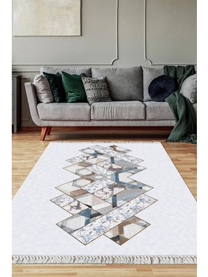 Viyana Home Dijital Baskılı Kaymaz Taban Yıkanabilir Salon Halısı Mutfak Halısı Yolluk VH-SD-1178