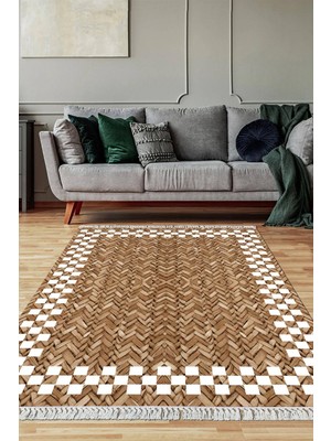 Viyana Home Dijital Baskılı Kaymaz Taban Yıkanabilir Salon Halısı Mutfak Halısı Yolluk VH-SD-360