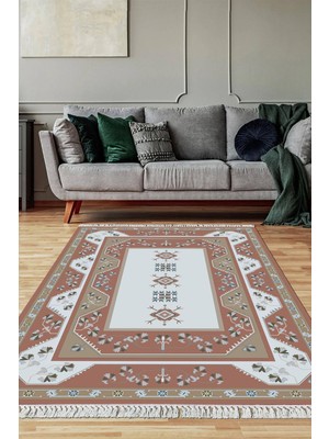 Viyana Home Dijital Baskılı Kaymaz Taban Yıkanabilir Salon Halısı Mutfak Halısı Yolluk VH-SD-609