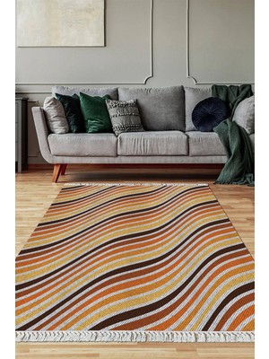 Viyana Home Dijital Baskılı Kaymaz Taban Yıkanabilir Salon Halısı Mutfak Halısı Yolluk VH-SD-822