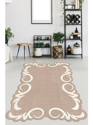 Viyana Home Kaymaz Taban Yıkanabilir Lazer Kesim Salon Halısı Mutfak Halısı Yolluk VHL-HT-1027