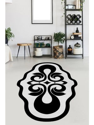 Viyana Home Kaymaz Taban Yıkanabilir Lazer Kesim Salon Halısı Mutfak Halısı Yolluk VHL-HT-1431