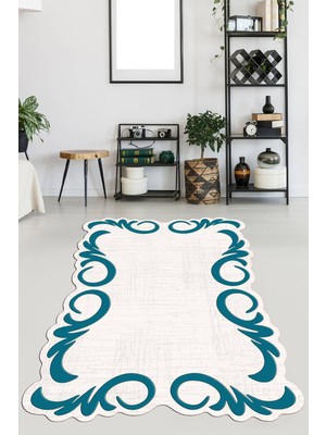 Viyana Home Kaymaz Taban Yıkanabilir Lazer Kesim Salon Halısı Mutfak Halısı Yolluk VHL-HT-1424