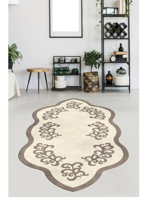Viyana Home Kaymaz Taban Yıkanabilir Lazer Kesim Salon Halısı Mutfak Halısı Yolluk VHL-HT-1436