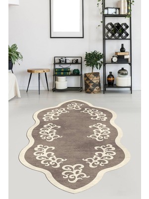 Viyana Home Kaymaz Taban Yıkanabilir Lazer Kesim Salon Halısı Mutfak Halısı Yolluk VHL-HT-1435