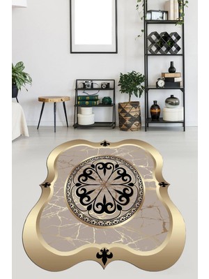 Viyana Home Kaymaz Taban Yıkanabilir Lazer Kesim Salon Halısı Mutfak Halısı Yolluk VHL-SD-688