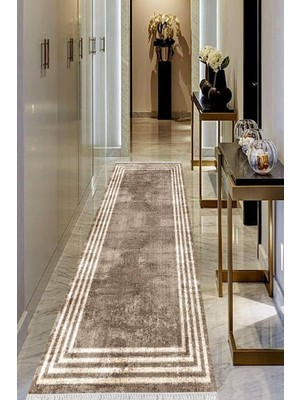 Viyana Home Dijital Baskılı Kaymaz Taban Yıkanabilir Modern Salon Halısı Koridor Halısı Yolluk VHU-HT-487