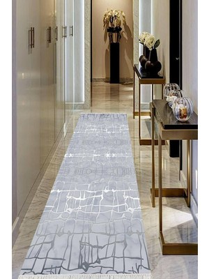 Viyana Home Dijital Baskılı Kaymaz Taban Yıkanabilir Modern Salon Halısı Koridor Halısı Yolluk VHU-HT-1383