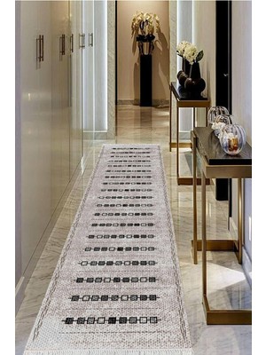 Viyana Home Dijital Baskılı Kaymaz Taban Yıkanabilir Modern Salon Halısı Koridor Halısı Yolluk VHU-SD-1015