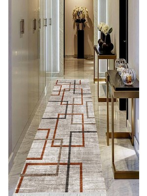 Viyana Home Dijital Baskılı Kaymaz Taban Yıkanabilir Modern Salon Halısı Koridor Halısı Yolluk VHU-HT-675