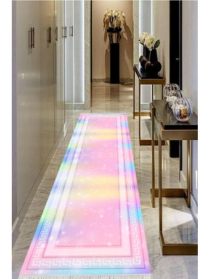 Viyana Home Dijital Baskılı Kaymaz Taban Yıkanabilir Modern Salon Halısı Koridor Halısı Yolluk VHU-HY-1335