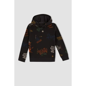 Erkek Çocuk Kapüşonlu Desenli Sweatshirt Y9044A622WN