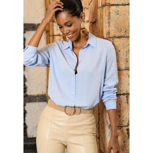 Dokuma Viskon Kumaş Basic Gömlek (Renk Seçenekli)