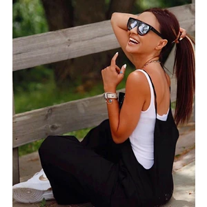 Atlet Dahil Efsane Tulum Elbise (Siyah)