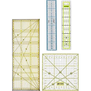 Terzi Modelist Patchwork Kesme Kapitone Dikiş Şeffaf Cetvel Seti 4 Parça