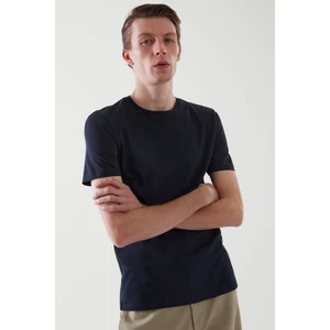 Cool Tarz Lacivert Basic Erkek Slim Fit %100 Pamuklu Kısa Kollu Bisiklet Yaka T-Shirt