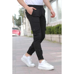 Cool Tarz Erkek Siyah Paçası Beli Lastikli Likralı Jogger Pantolon