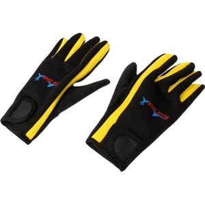 1 Çift Dayanıklı 1.5mm Neopren Tüplü Dalış Sörf Eldiven M Sarı ve Siyah