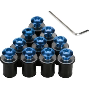 10PCS Ön Cam Vidası Set Motosiklet Ön Cam Vidalı Cıvata # 4 Mavi
