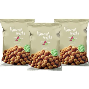 Hummus Snacks Chili & Lime Aromalı Vegan Glutensiz Nohut Cipsi 3 x 45 gr