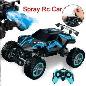 Rc Araba Büyük 4WD Yüksek Hızlı Rc Kapalı Yol Araç Rc Sprey Araba 2.4 Ghz Uzaktan Kumanda Araba Oyuncak LED Işıkları ile Rc Monster Truck | Rc Arabalar (Mavi) (Yurt Dışından)
