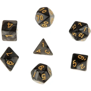 7 Adet / Takım Antika Polyhedral Zar Dnd Rpg Mtg Rol Oynama Oyun Tahtası Oyunu Siyah (Yurt Dışından)