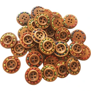 30 Adet Vintage Ahşap 4 Delik Yuvarlak Ahşap Dikiş Düğmeleri  Craft Brown Tarif Edildiği Gibi (Yurt Dışından)