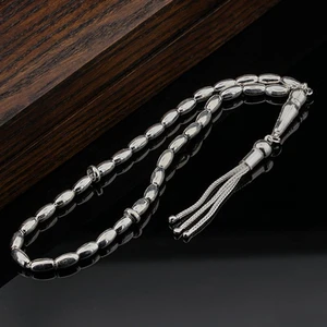 925 Gümüş Arpa Kesim Gümüş Tesbih Model 3