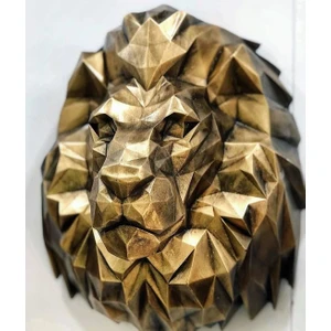 Be Art You Kübik Aslan Kafası Duvar Heykeli