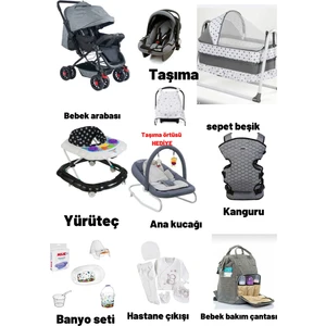 Let's Go Baby 18 Parça Bebek Çeyiz Seti Bebek Arabası Beşik Banyo Seti Puset