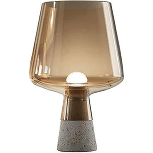 Modern Basit Kişilik Çimento Lambası, 220 V Dumanlı Gri Ev Oturma Odası Yatak Odası Kişilik Başucu Lambası Dekoratif Cam Masa Lambası Dumanlı, Amber (Yurt Dışından)