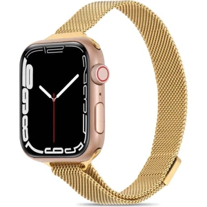 Apple Watch 2 3 4 5 6 7 8 38MM 40MM 41MM Slim Metal Hasır Kordon