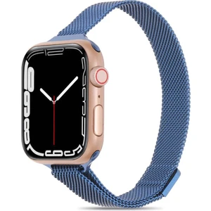 Apple Watch 2 3 4 5 6 7 8 38MM 40MM 41MM Slim Metal Hasır Kordon