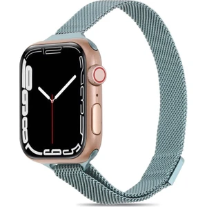 Apple Watch 2 3 4 5 6 7 8 38MM 40MM 41MM Slim Metal Hasır Kordon