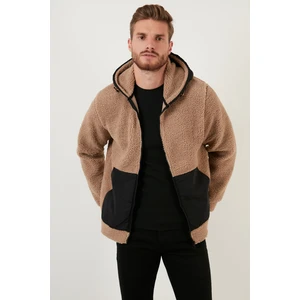 Regular Fit Fermuarlı Kapüşonlu Polar Hırka Erkek Hırka 5909005