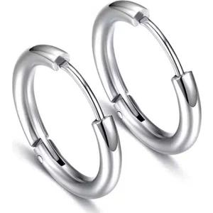 Jaida Moda Unisex 316L Cerrahi Çelik Gümüş Renk Halka Küpe
