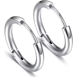 Jaida Moda Unisex 316L Cerrahi Çelik Gümüş Renk Halka Küpe