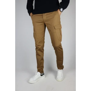 Yeni Sezon Erkek Camel Kargo Cep Gabardin Pantalon