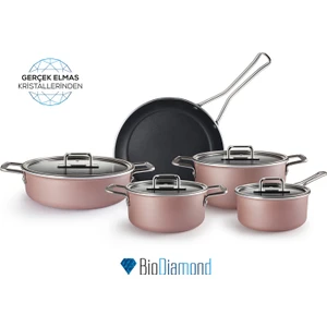 Mastermaid Biodiamond 9 Parça Tencere Seti Bronzy