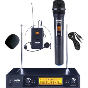 Lm-202EH Çiftli Telsiz Kablosuz EL ve Headset Mikrofon