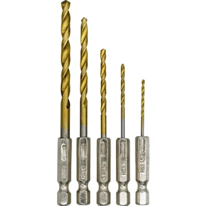 1/4'' Bits Saplı Tin Kaplı Hss Matkap Ucu Seti 5 Parça