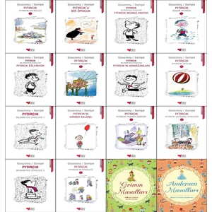 Pıtırcık Serisi Tam Set (14 Kitap) + Grimm ve Andersen Masalları Hediye (Rene Goscinny - Jean-Jacques Sempe / Can Çocuk)